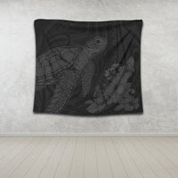 Hawaiian Hibiscus Memory Turtle Polynesian Tapestry Gray - AH - Polynesian Pride