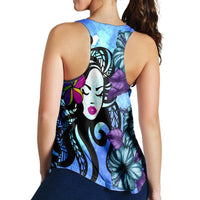 Hawaiian Hibiscus Plumeria Hula Girl Polynesian Racerback Tank - AH - Polynesian Pride