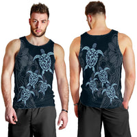 Hawaiian Hibiscus Plumeria Sea Turtle Polynesian Tank Top - AH - Polynesian Pride