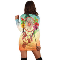 Hawaiian Hibiscus Strelitzia Flower Dreamcatcher Hoodie Dress - AH - Polynesian Pride