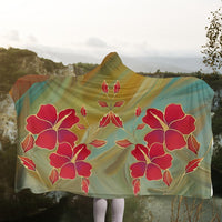 Hawaiian Hibiscus Water Color Hooded Blanket - AH - Polynesian Pride
