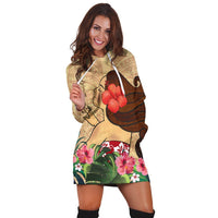 Hawaiian Hula Girl And Hibiscus Polynesian Hoodie Dress - AH - Polynesian Pride