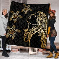 Hawaiian Hula Girl And Turtle Hibiscus Premium Quilts - AH - Polynesian Pride