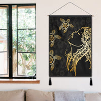 Hawaiian Hula Girl And Turtle Hibiscus Hanging Poster - AH - Polynesian Pride