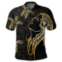 Hawaiian Hula Girl and Turtle Hibiscus Polo Shirt - Polynesian Pride
