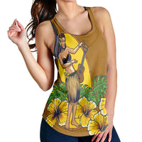 Hawaiian Hula Girl Monstera Hibiscus Polynesian Racerback Tank - AH - Polynesian Pride