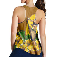 Hawaiian Hula Girl Monstera Hibiscus Polynesian Racerback Tank - AH - Polynesian Pride