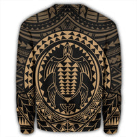 Hawaiian Kakau Honu Arc Polynesian Gold Sweatshirt - AH - Polynesian Pride