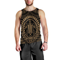 Hawaiian Kakau Honu Arc Polynesian Gold Tank Top - AH Black - Polynesian Pride