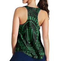 Hawaiian Kakau Honu Arc Polynesian Green Racerback Tank - AH - Polynesian Pride
