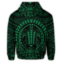 Hawaiian Kakau Honu Arc Polynesian Green Zip Hoodie - Polynesian Pride