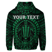 Custom Hawaiian Kakau Honu Arc Polynesian Green Hoodie - Polynesian Pride