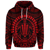 Custom Hawaiian Kakau Honu Arc Polynesian Red Hoodie - Polynesian Pride