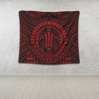 Hawaiian Kakau Honu Arc Polynesian Red Tapestry - AH - Polynesian Pride