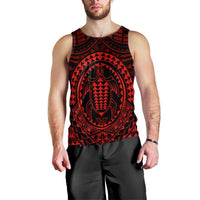 Hawaiian Kakau Honu Arc Polynesian Red Tank Top - AH Black - Polynesian Pride