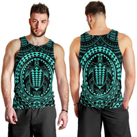 Hawaiian Kakau Honu Arc Polynesian Turquoise Tank Top - AH - Polynesian Pride