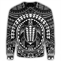 Hawaiian Kakau Honu Arc Polynesian White Sweatshirt - AH - Polynesian Pride