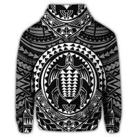 Hawaiian Kakau Honu Arc Polynesian White Hoodie - Polynesian Pride
