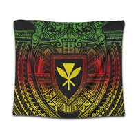 Hawaiian Kanaka Maoli Center Polynesian Tapestry - AH Wall Tapestry Black - Polynesian Pride