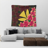 Hawaiian Kanaka Plumeria Polynesian Tapestry - AH - Polynesian Pride
