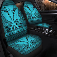 Hawaiian Kanaka Polynesian Tribal Car Seat Covers Reggae Color Blue AH - Polynesian Pride