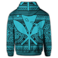 Hawaiian Kanaka Polynesian Hoodie Tribal Reggae Color Blue - Polynesian Pride