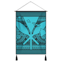 Hawaiian Kanaka Polynesian Tribal Hanging Poster Reggae Color Blue AH Hanging Poster Cotton And Linen - Polynesian Pride