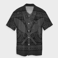Hawaiian Kanaka Polynesian Tribal Hawaiian Shirt Reggae Color Gray AH Unisex Black - Polynesian Pride