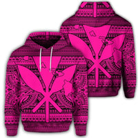 Hawaiian Kanaka Polynesian Hoodie Tribal Reggae Color Pink Unisex Art - Polynesian Pride