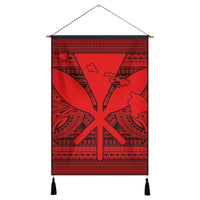 Hawaiian Kanaka Polynesian Tribal Hanging Poster Reggae Color Red AH Hanging Poster Cotton And Linen - Polynesian Pride