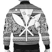 Hawaiian Kanaka Polynesian Tribal Bomber Jacket Reggae Color White AH - Polynesian Pride