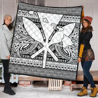 Hawaiian Kanaka Polynesian Tribal Premium Quilts Reggae Color White AH - Polynesian Pride