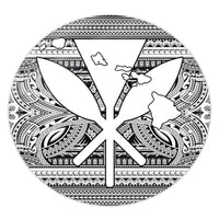 Hawaiian Kanaka Polynesian Tribal Round Carpet Reggae Color White AH Round Carpet Luxurious Plush - Polynesian Pride