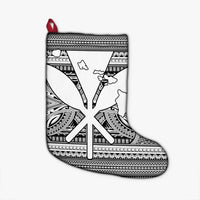 Hawaiian Kanaka Polynesian Tribal Christmas Stocking Reggae Color White AH Christmas Stocking 26 X 42 cm Black - Polynesian Pride