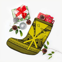 Hawaiian Kanaka Polynesian Tribal Christmas Stocking Reggae Color Yellow AH - Polynesian Pride