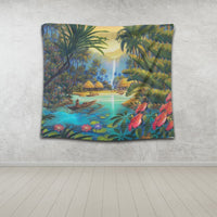 Hawaiian Living In Aboriginal Village Tapestry - AH - Polynesian Pride