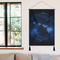 Hawaiian Map Galaxy Zodiac Dolphin Polynesian Hanging Poster - AH - Polynesian Pride