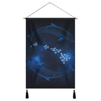 Hawaiian Map Galaxy Zodiac Dolphin Polynesian Hanging Poster - AH Hanging Poster Cotton And Linen - Polynesian Pride