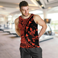 Hawaiian Map Gecko Tattoo Kakau Polynesian Tank Top Orange AH - Polynesian Pride