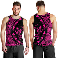 Hawaiian Map Gecko Tattoo Kakau Polynesian Tank Top Pink AH - Polynesian Pride