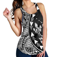 Hawaiian Map Gecko Tattoo Kakau Polynesian Racerback Tank White AH - Polynesian Pride