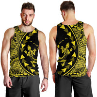 Hawaiian Map Gecko Tattoo Kakau Polynesian Tank Top Yellow AH - Polynesian Pride
