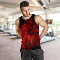 Hawaiian Map Heart Hula Girl Hibiscus Red Polynesian Tank Top - AH - Polynesian Pride