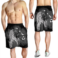 Hawaiian Map Heart Hula Girl Hibiscus White Polynesian Men's Shorts - AH - Polynesian Pride