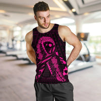 Hawaiian Map Heart Ribbon Cancer Hibiscus Pink Polynesian Tank Top - AH - Polynesian Pride
