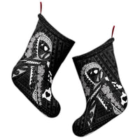 Hawaiian Map Heart Ribbon Cancer Hibiscus White Polynesian Christmas Stocking - AH - Polynesian Pride