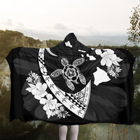 Hawaiian Map Hibiscus Turtle Fish Hook Polynesian Hooded Blanket - AH - Polynesian Pride