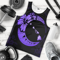 Hawaiian Map Hibiscus Turtle Polynesian Moon Tank Top Purple - AH - Polynesian Pride