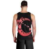 Hawaiian Map Hibiscus Turtle Polynesian Moon Tank Top Red - AH - Polynesian Pride