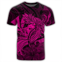 Hawaiian Map Hula Girl Hibiscus Kanaka Polynesian T Shirt Pink - Polynesian Pride